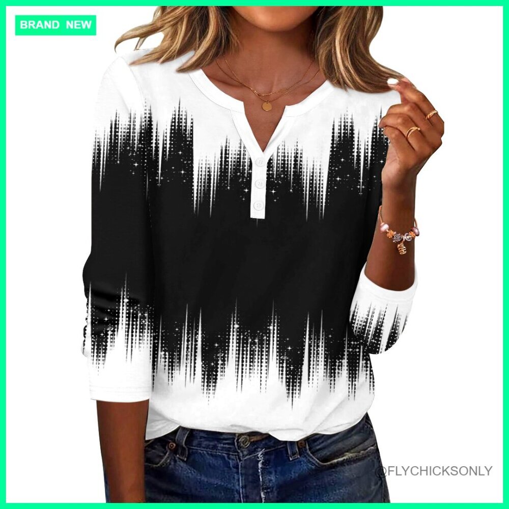 Long Sleeve V Neck Blouse Loose Fit Polyester Spandex Work Casual Top